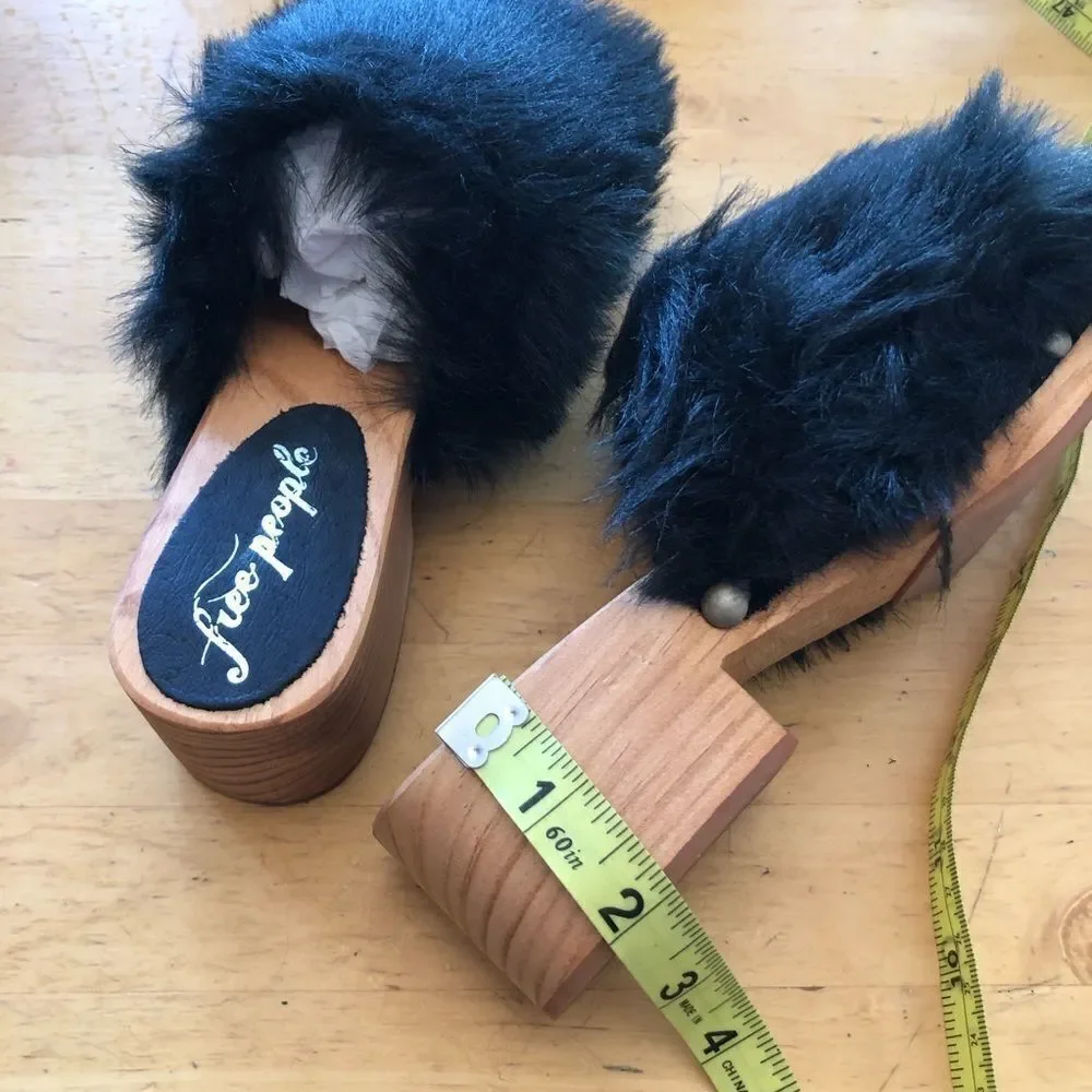 NEW Free People Faux Fur Sonnet Clog Sandal Sz 6